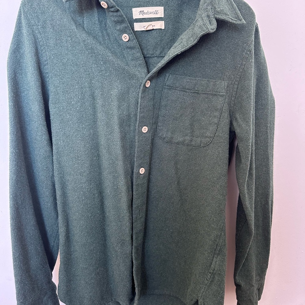 Madewell Green Casual Button Down Shirt